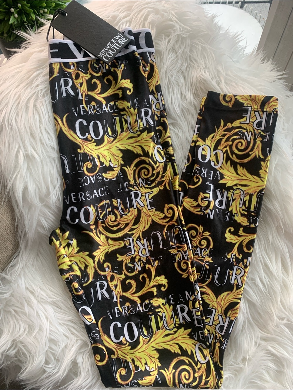 Versace Jeans Couture Leggings in Black, Gold and White - Picture 8 of 9
